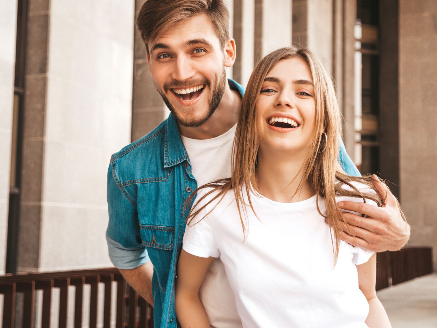 Confident adult smiling with a partner at Elevation Orthodontics in Nashville, TN